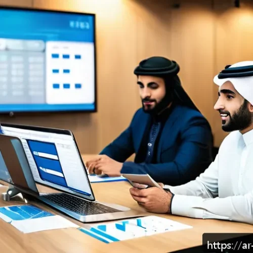 공연기획사 직무별 역할과 책임 - A professional event planning team of diverse Arab professionals coordinating a conference in a mode...